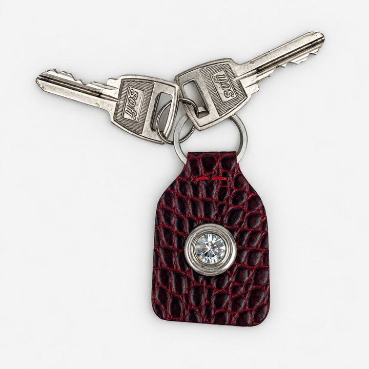 Key Chain Burgundy Crystal